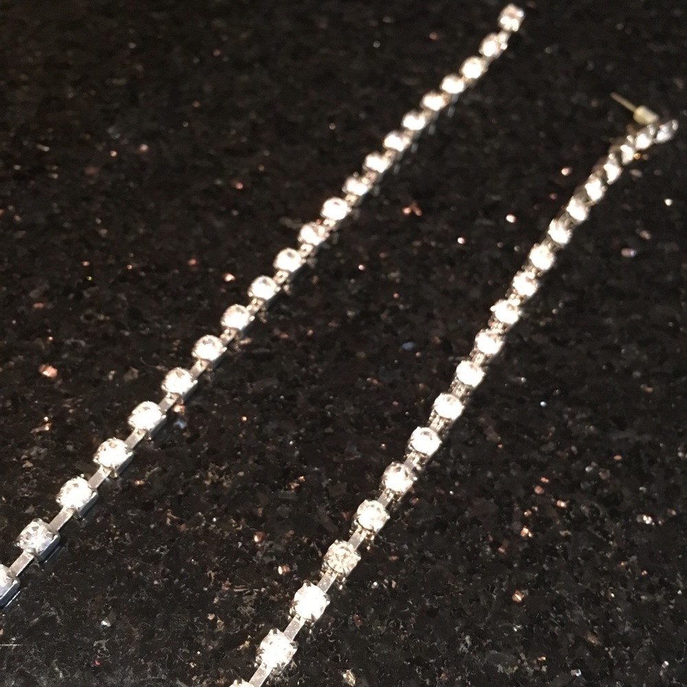 Long Rhinestone Earrings - Picture 3 of 3